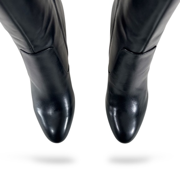 Nine West OTTON Black Leather Knee High Boots Women's Size 9M Block Heel NIB - Picture 10 of 13